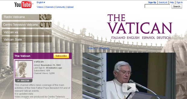 Papežův kanál na youtube.com