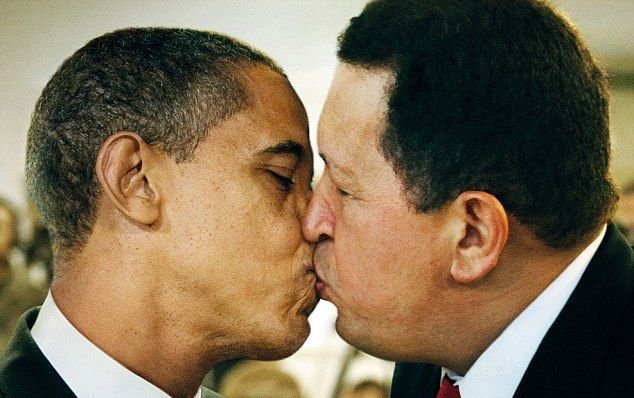 Barack Obama a Hugo Chávez.