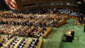 Při projevu Netanjahua na Valném shromáždění OSN část delegací opustila sál (24.9.2026)