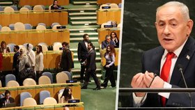 Při projevu Netanjahua na Valném shromáždění OSN část delegací opustila sál (24.9.2026)