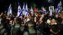 Protesty před Netanjahuovým domem v Jeruzalému (4.11.2023)