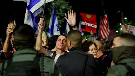 Protesty před Netanjahuovým domem v Jeruzalému (4. 11. 2023)