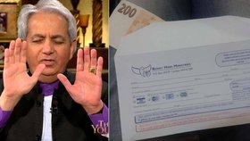 Benny Hinn prý za peníze uzdraví nemocné rakovinou nebo ty, kteří nechodí.