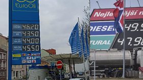 Cena benzínu se zarazila. Je to poprvé od ruského vpádu na Ukrajinu, kdy nestoupla, (12.03.2022).