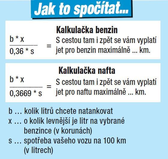 Jak daleko se vyplatí jet pro benzín.