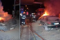 Ve Zlíně hořelo auto na benzince: Katastrofu odvrátila pohotová obsluha!