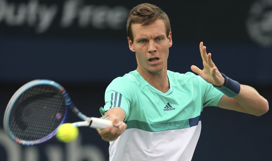 Český tenista Tomáš Berdych na turnaji v Dubaji