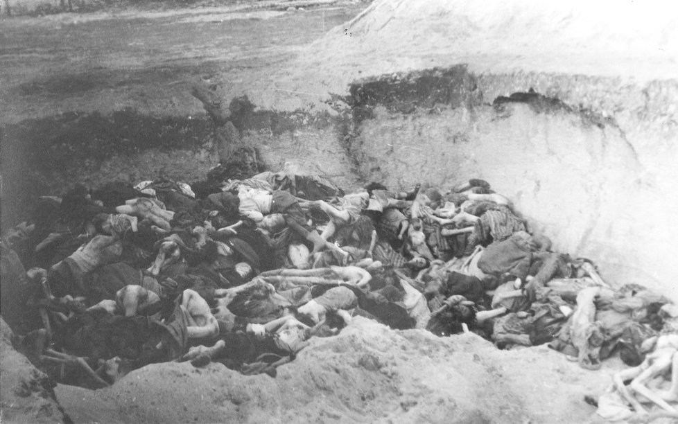 Masové hroby v Bergen-Belsenu