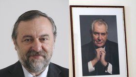 Ředitel teplického gymnázia Zdeněk Bergman a prezident Miloš Zeman