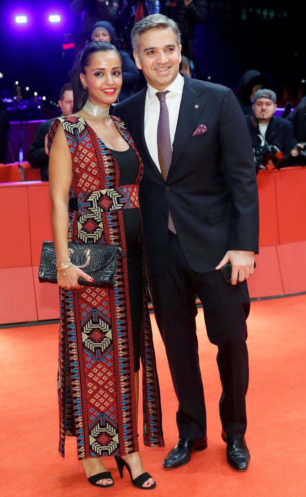 Berlinale 2020: herečka Sawsan Chebli a její manžel Nizar Maarouf (29.2.2020)