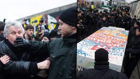 Zbourání Berlínské zdi rozvířilo vášně, pět lidí bylo zatčeno
