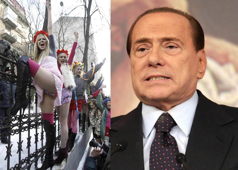 Demonstrace proti Berlusconimu proběhla o víkendu i před italskou ambasádou v ukrajinském Kyjevě