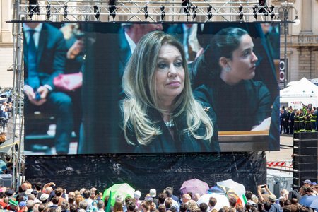 Pohřeb expremiéra Berlusconiho: Exmanželka Veronica Lariová. (14. 6. 2023)