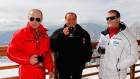 Berlusconi navštívil Putina a Medveděva v místě budoucí zimní olympiády v Soči