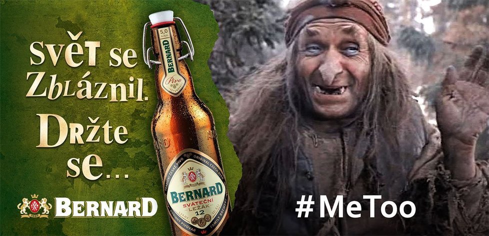 Post z FB Bernardu odkazující na kampaň MeToo