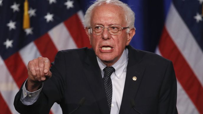 Bernie Sanders – hlavní vyzyvatel Joea Bidena, socialista a nezávislý senátor, který zatopil Hillary v roce 2016; Demokratická strana