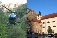 S horolezcem se na Berounsku utrhla skála. Na pomoc mu přiletěl vrtulník