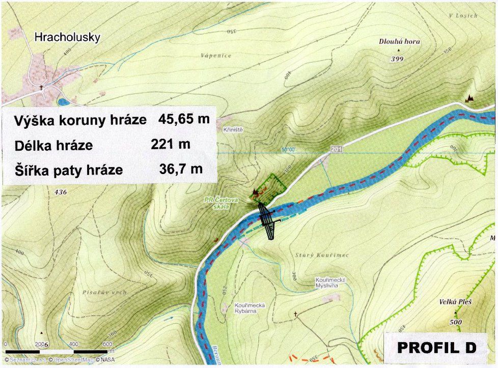 Jedna z možností, kde by měla vzniknout na Berounce 40metrová hráz. Stavba přehrady rozdělila region. Zasažené obce se bouří, směrem po proudu ji vítají.