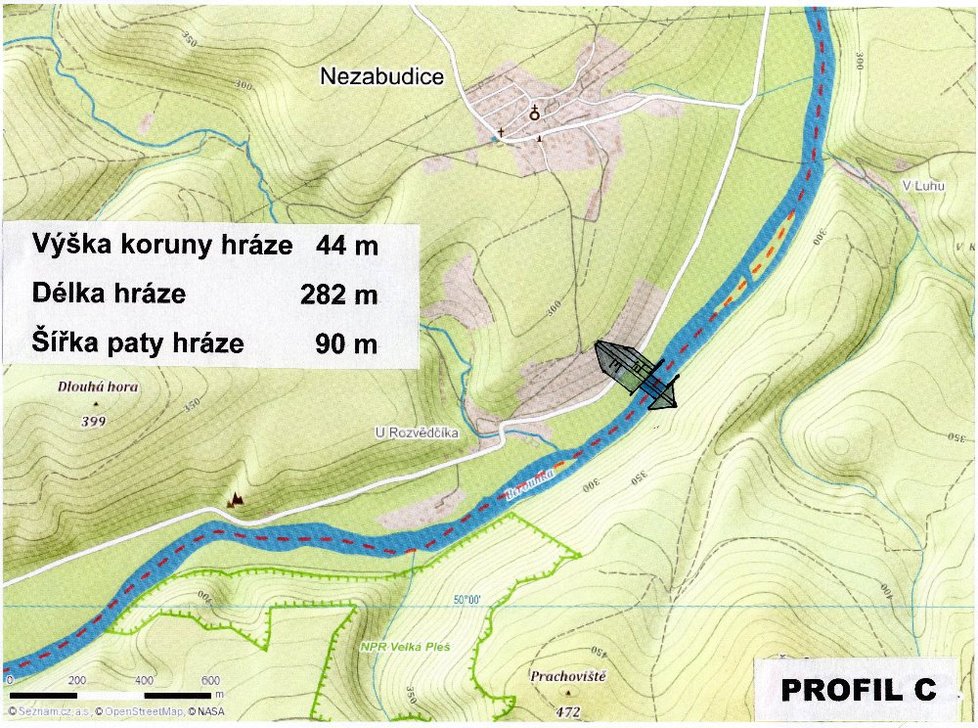 Jedna z možností, kde by měla vzniknout na Berounce 40metrová hráz. Stavba přehrady rozdělila region. Zasažené obce se bouří, směrem po proudu ji vítají.