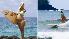 Surfařka Bethany Hamilton přišla kvůli žralokovi o ruku. Jezdí dál. I těhotná.