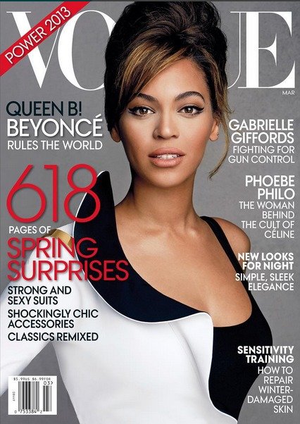 Beyoncé na titulní straně Vogue v roce 2013.