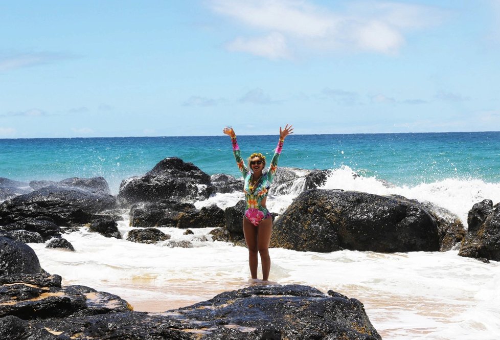 Beyoncé na dovolené na Havaji.