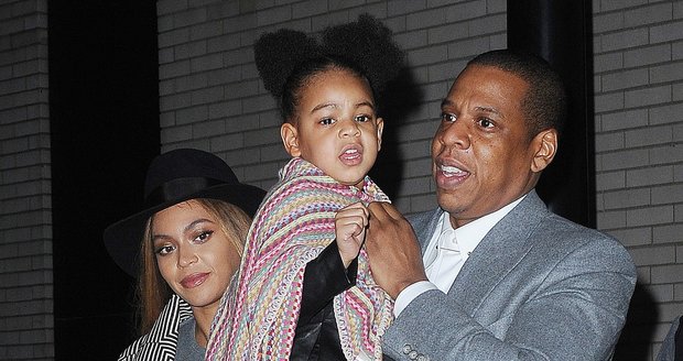 Beyoncé Knowles se svou dcerkou Blue Ivy a manželem Jayem-Z