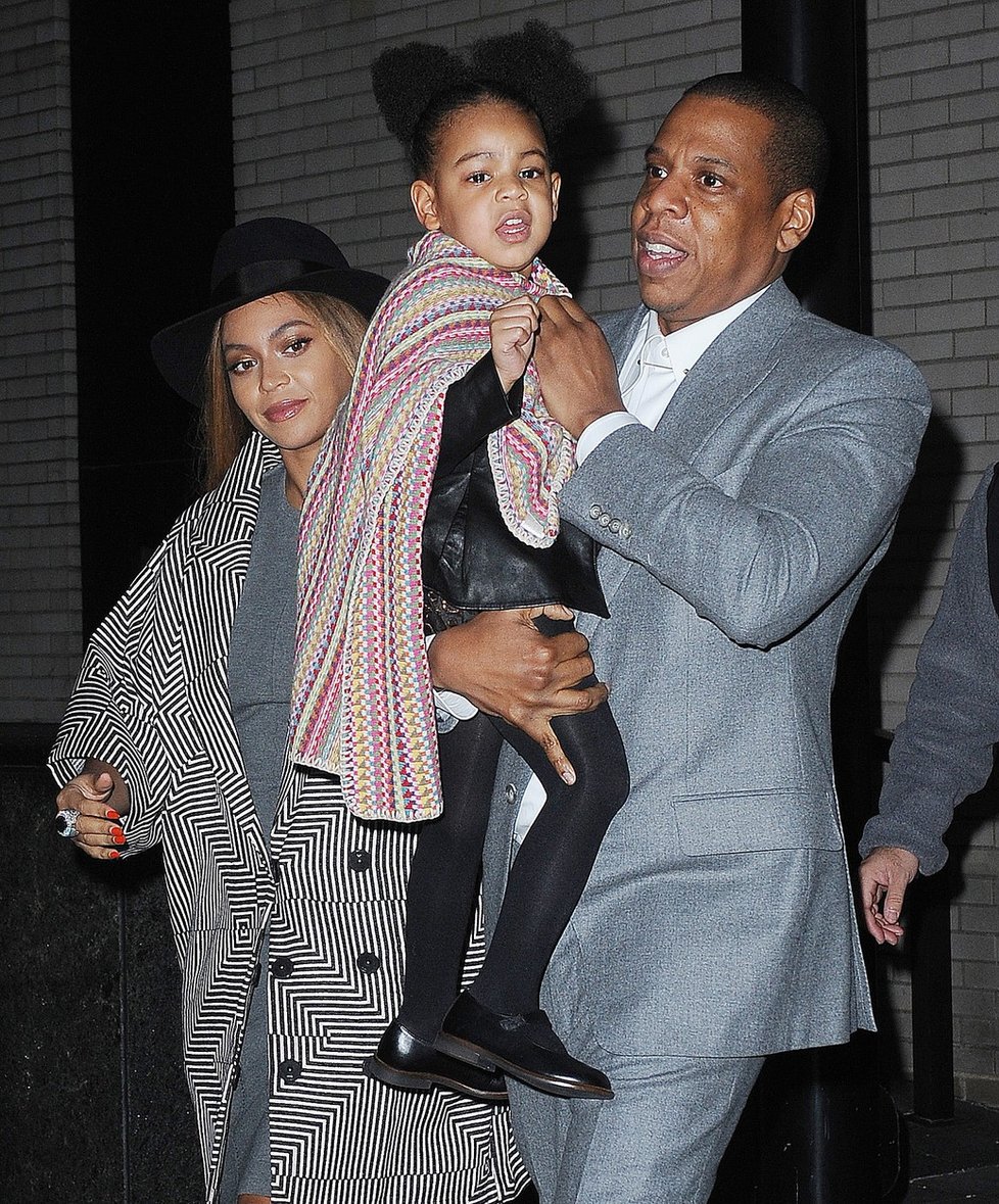 Beyoncé Knowles se svou dcerkou Blue Ivy a manželem Jayem-Z