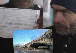 Bezdomovec René, který žije pod mostem na Štvanici, dostal pokutu 5000 korun za porušení nočního zákazu vycházení. Městská policie tvrdí, že postupovala podle předpisů.