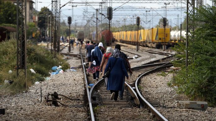 Běženci na makedonsko-řecké hranici