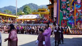Bhútánská královská rodina: Na snímku královna Džetsun Pema