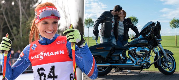 Biatlonistka Gabriela Soukalová vyrazila se svým milovaným Petrem Koukalem na výlet na motorce.