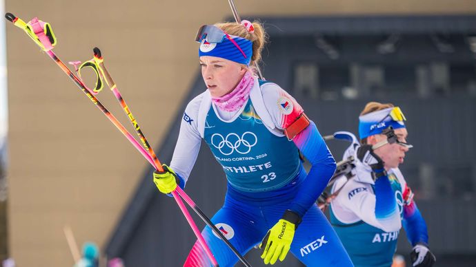 Markéta Davidová při tréninku v dějišti olympiády