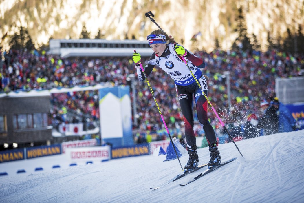 Markéta Davidová při sprintu v Ruhpoldingu