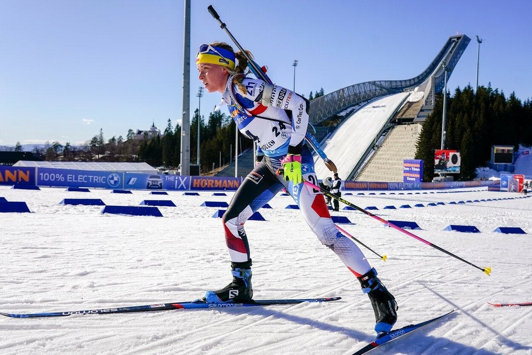 Markéta Davidová při sprintu ve finále Světového poháru v Oslu