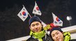 Korejští fanoušci při závodech Světového poháru v Pchjongčchangu
