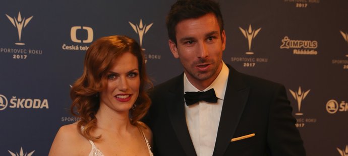 Gabriela Koukalová s manželem Petrem na vyhlášení ankety Sportovec roku