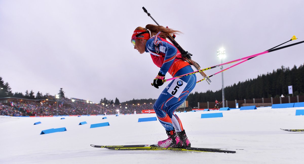 2016. Gabriela Koukalová na Světovém poháru v Novém Městě na Moravě.