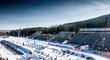 Areál v Novém Městě na Moravě při závodech Světového poháru v biatlonu