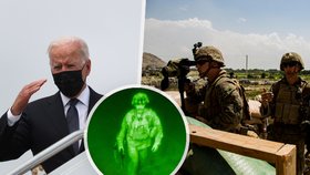 Americká armáda po 20 letech opustila Afghánistán. Na snímku je americký prezident Joe Biden (vlevo) a generál Chris Donahue (ve výřezu)
