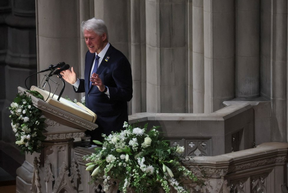 Pohřeb Madeleine Albrightové: Exprezident Bill Clinton při smuteční řeči (27.4.2022)
