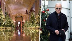 Pompézní Vánoce v Bílém domě: Tisíce světýlek a plány Bidena na svátky s obviněným synem