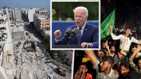 Biden chce pro Izrael a Palestinu dvoustátní řešení, plánuje pomoci obnovit zničené Pásmo Gazy