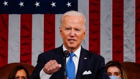 Americký prezident Joe Biden během projevu v kongresu