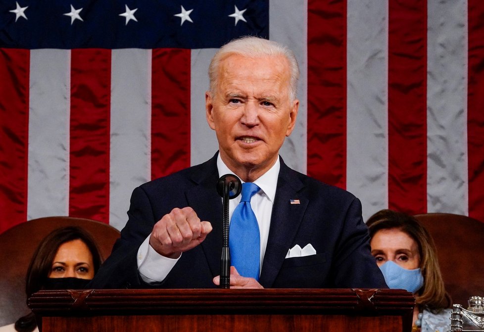 Americký prezident Joe Biden během projevu v kongresu
