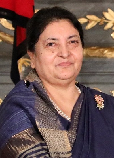Bidhjá Déví Bhandáríová (2019), prezidentka Nepálu 2015-2023.