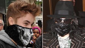 Justin Bieber s maskou podobnou jako měl Jackson
