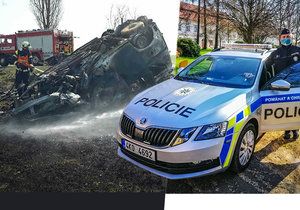 Policista Jan Bílek z Teplé na Chebsku pomáhal zachránit zraněného řidiče. Osobní auto vzápětí vybuchlo.