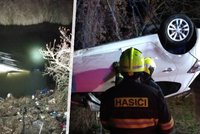 Smyk na ledovce skončil fatálně: Řidič slétl do Bíliny, v nemocnici zemřel