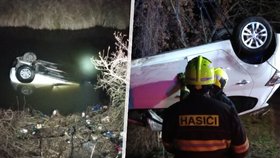 Řidič sjel po smyku s autem do řeky Bíliny, v nemocnici zemřel.